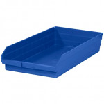 Plastic Shelf Bins, Blue, 23 5/8 x 11 1/8 x 4