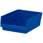 Plastic Shelf Bins, Blue, 11 5/8 x 8 3/8 x 4