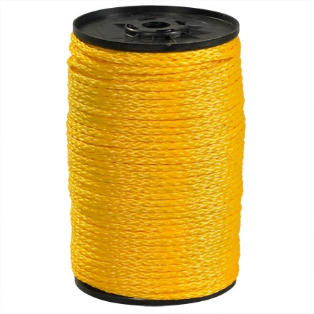 Hollow Braided Polypropylene Rope - 1/4, Yellow for $46.00 Online