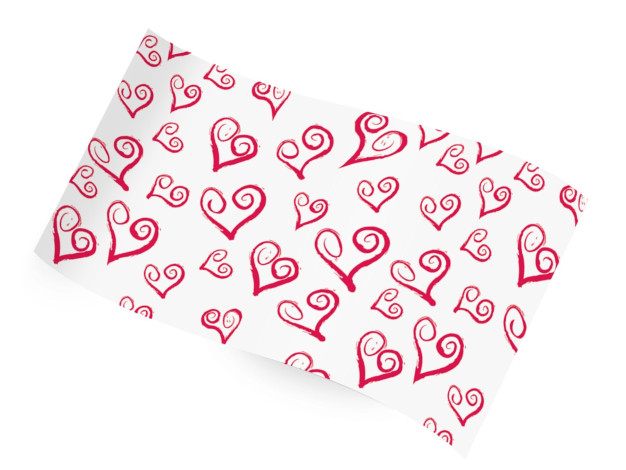 Swirly Hearts - Printed Tissue Sheets, 20 x 30