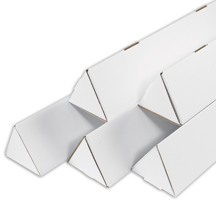 3 x 18 1/4 Triangular White Corrugated Mailing Tube