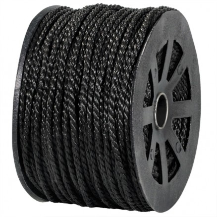 Twisted Polypropylene Rope - 1/4", Black