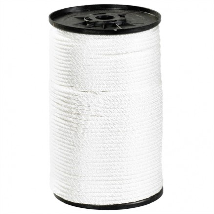 Solid Braided Nylon Rope - 3/8", White