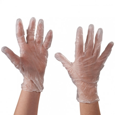 Powdered Vinyl Gloves - Clear - 3 Mil - Large