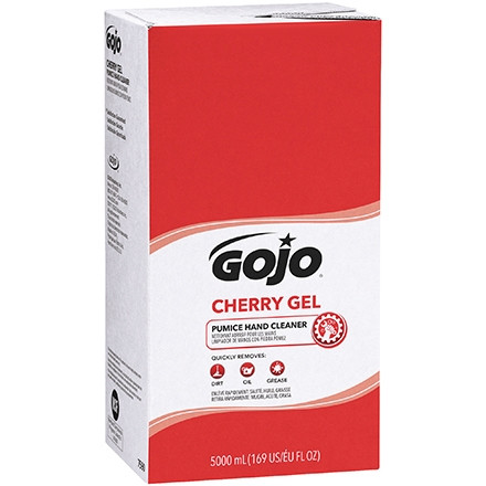 GOJO® Boîte de recharge pour nettoyant à mains pour ponce, gel aux cerises - 5 000 ml