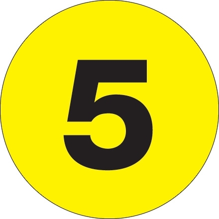 yellow number 5